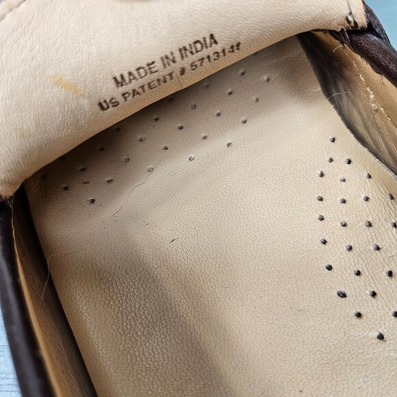 Cole Haan Nike Air Brown Leather Loafers With Gold Buckle Size 7 - Picture 7 of 9